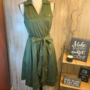 White House Black Market Green Midi Dress